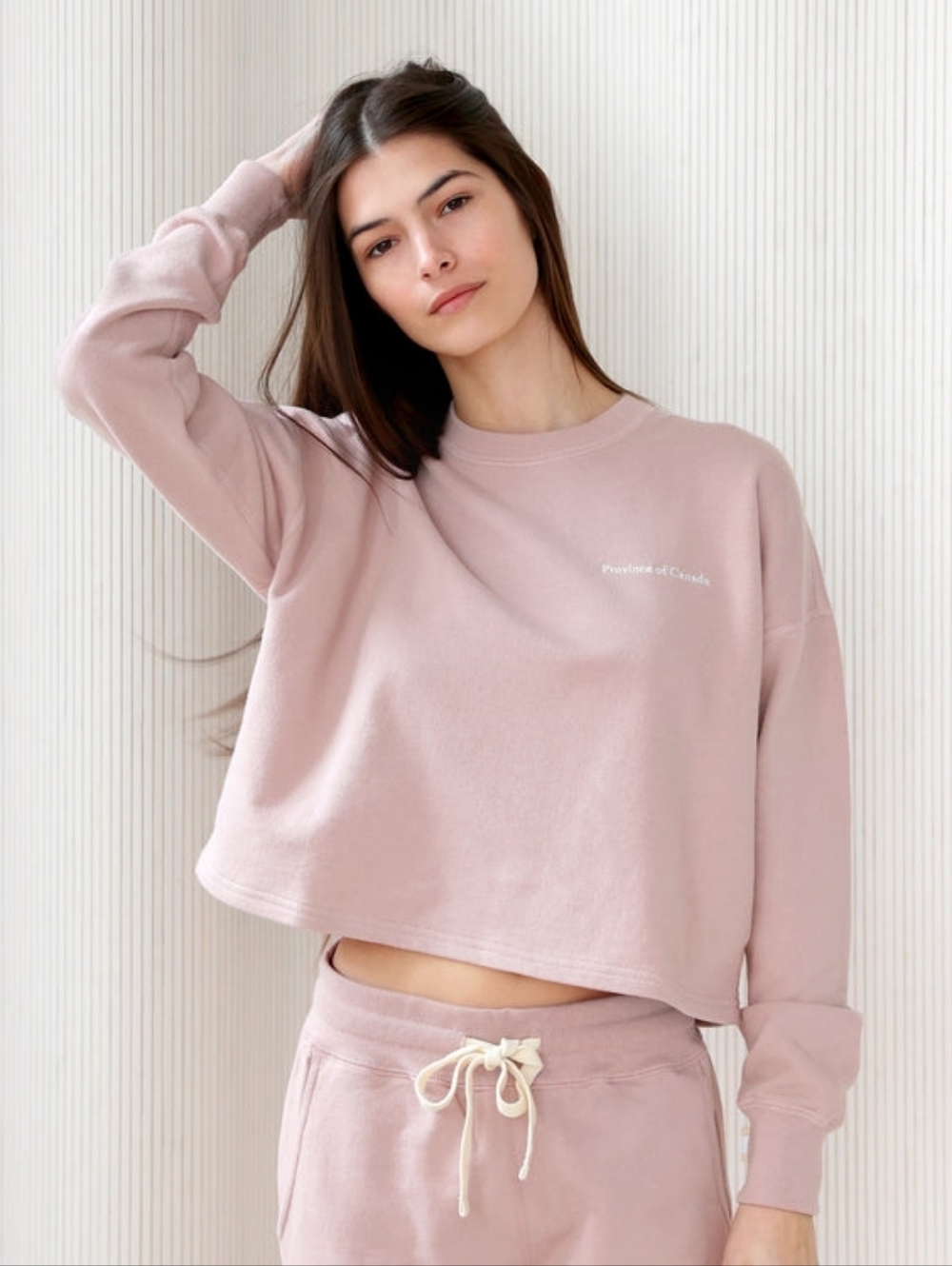 Province of Canada French Terry Crop Sweatshirt Cotton Black Size Small - Picture 3 of 16